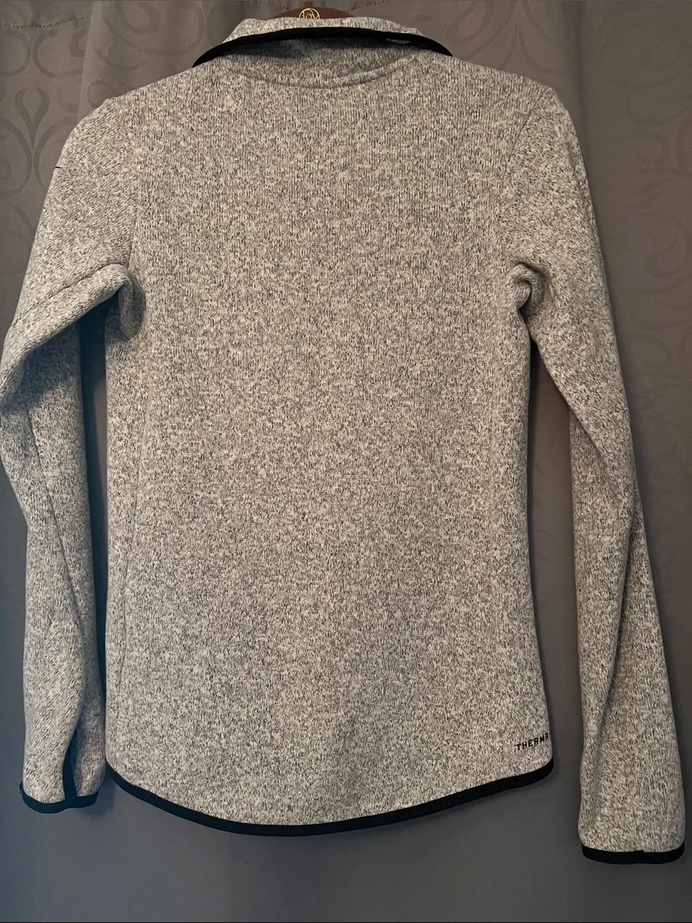 Nike Heather Gray Full‑Zip Bomber Jacket with Black Trim